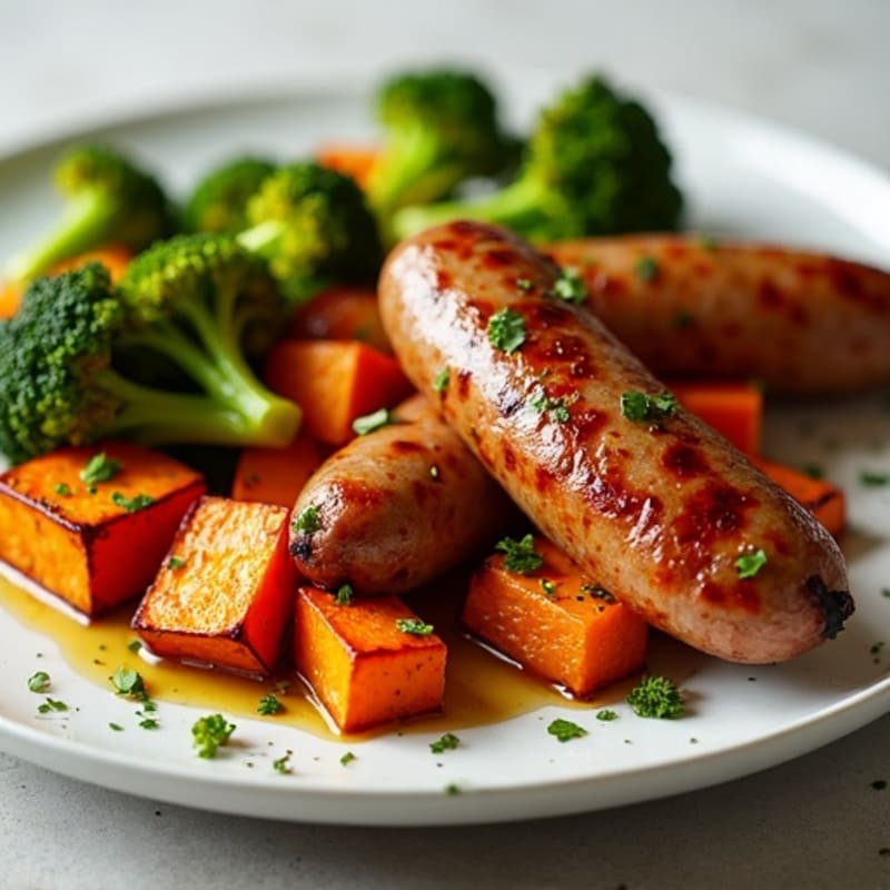 Herb-Roasted Sausage and Sweet Potato Sheet Pan Dinner