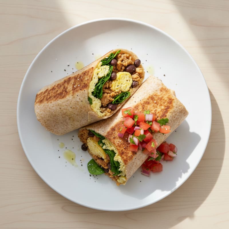 Loaded Breakfast Burrito with Salsa