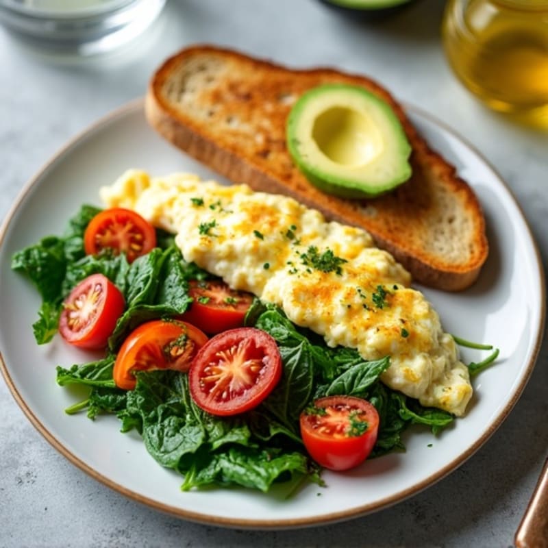 Egg White Scramble with Spinach and Grilled Chicken Breast