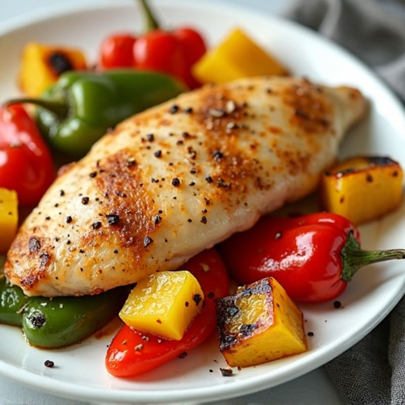 Sheet Pan Pineapple Chicken with Roasted Bell Peppers