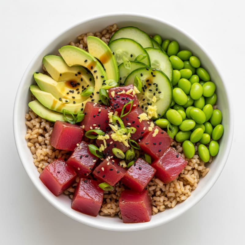 Ahi Tuna Poke Bowl with Avocado