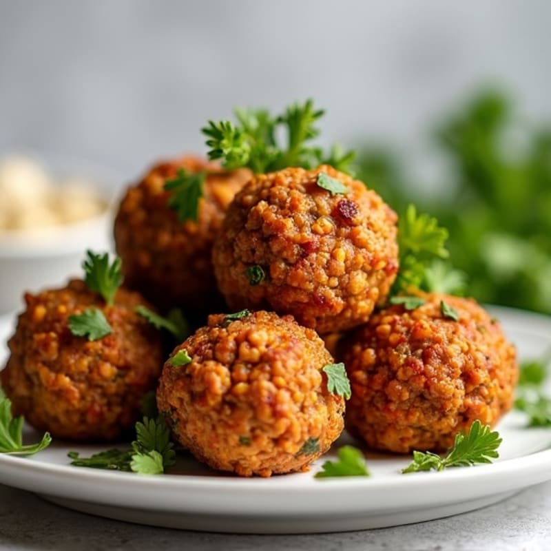 Crispy Baked Vegan Lentil Meatballs