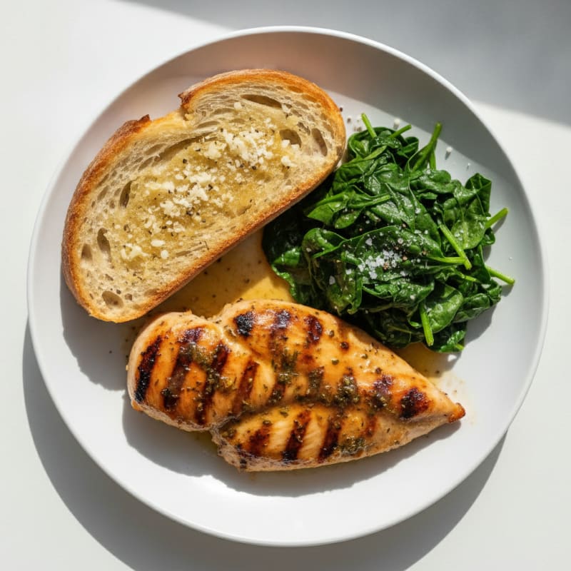 Garlic Parmesan Ciabatta with Herb-Grilled Chicken