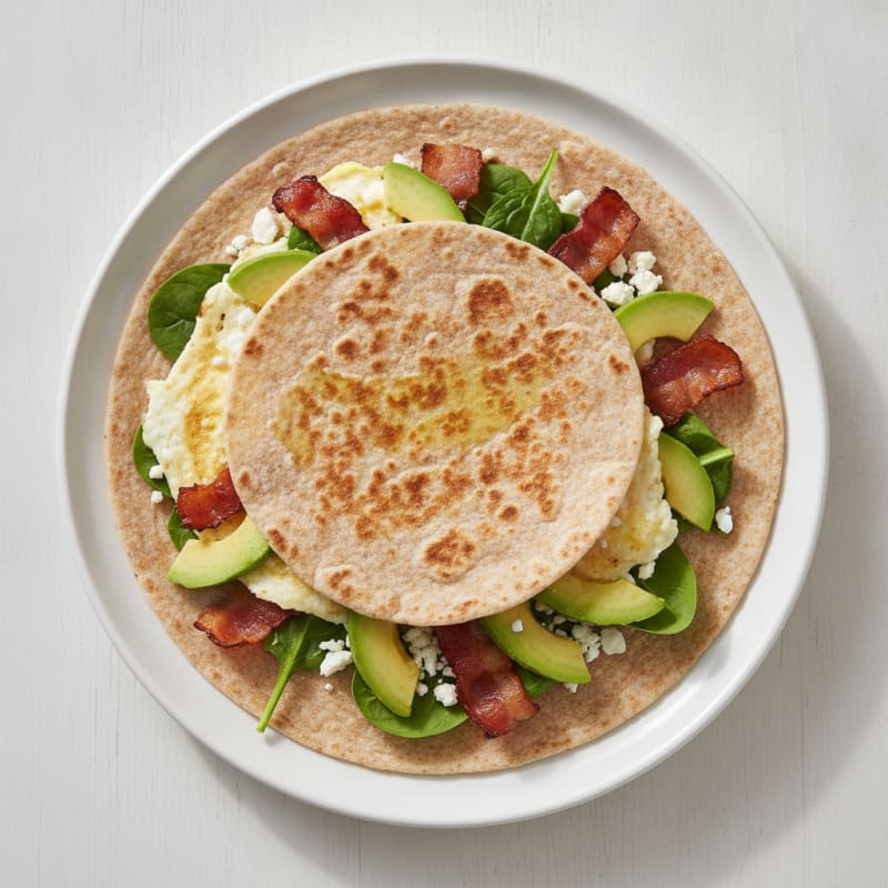 Crispy Turkey Bacon and Egg White Breakfast Wrap