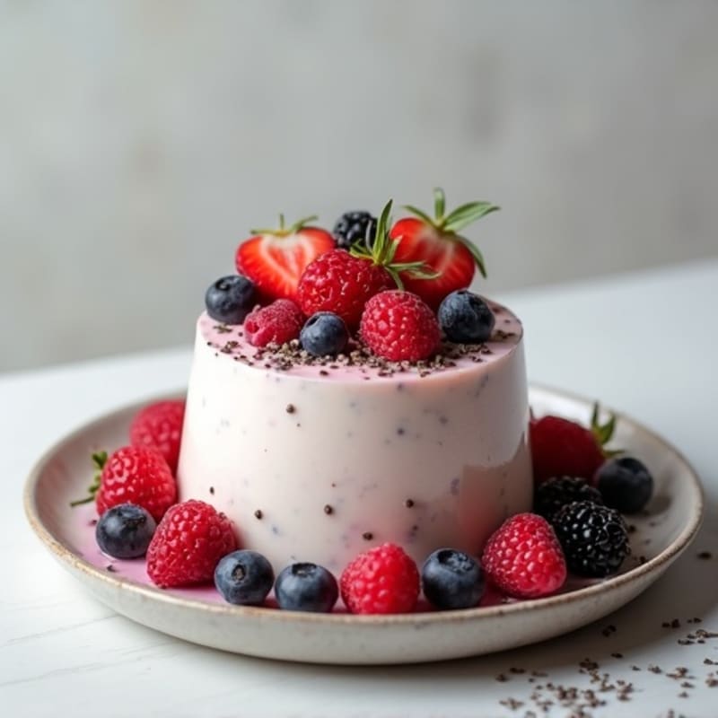 Greek Yogurt Protein Pudding with Mixed Berries