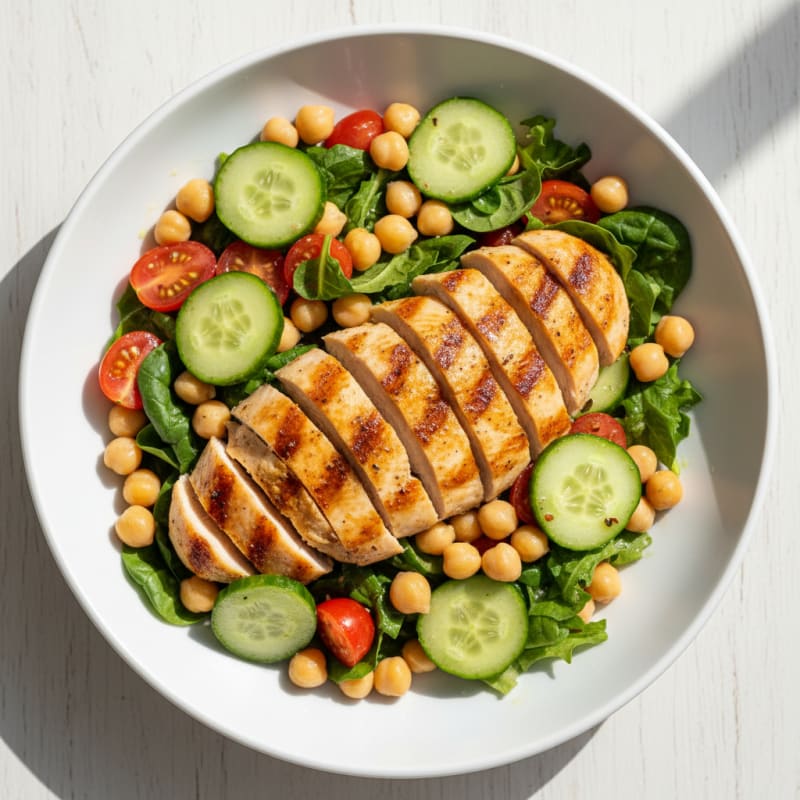Grilled Chicken and Chickpea Power Salad