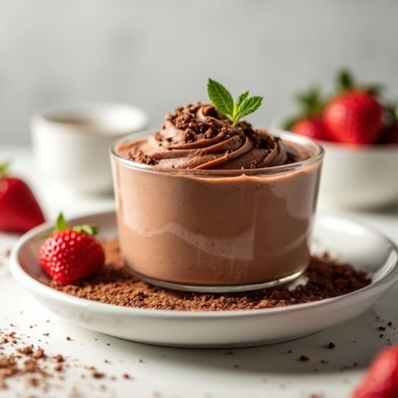 Protein Chocolate Peanut Butter Mousse with Chia Seeds