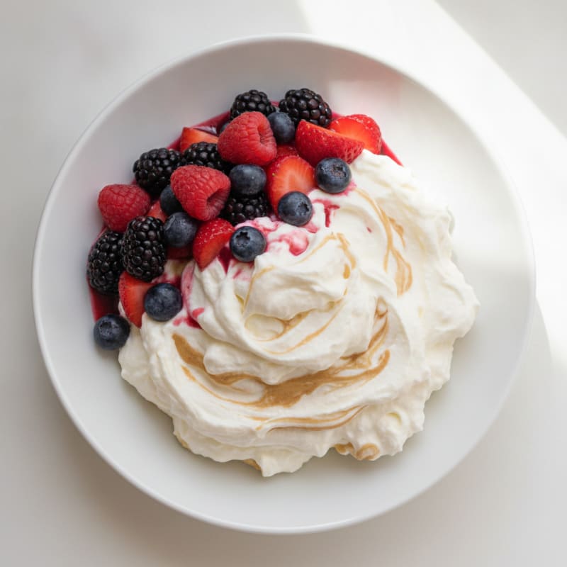 Greek Yogurt Protein Mousse with Mixed Berries