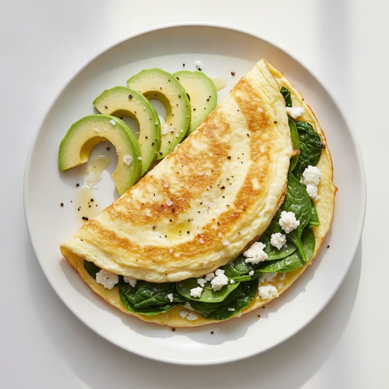 Fluffy Egg White and Spinach Omelet