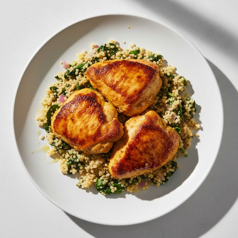 Golden Turmeric Chicken Thighs with Quinoa