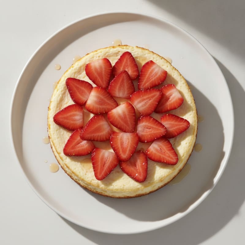 Creamy Protein Cheesecake with Fresh Strawberries