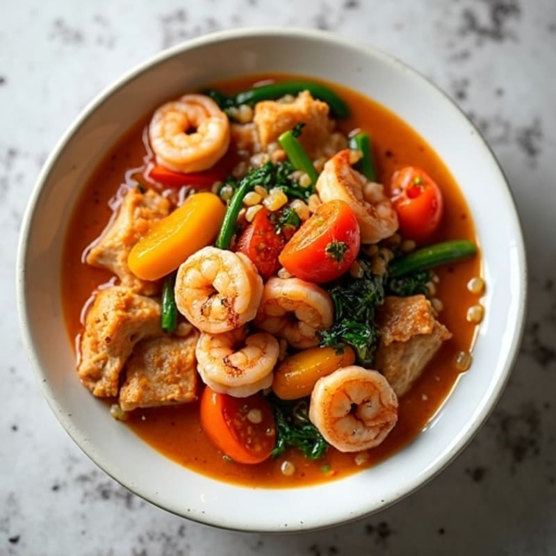 Spicy Chicken and Shrimp Vegetable Stew