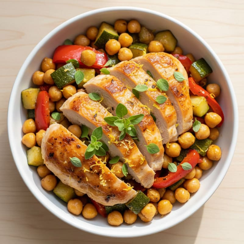 Zesty Roasted Vegetable and Chickpea Medley