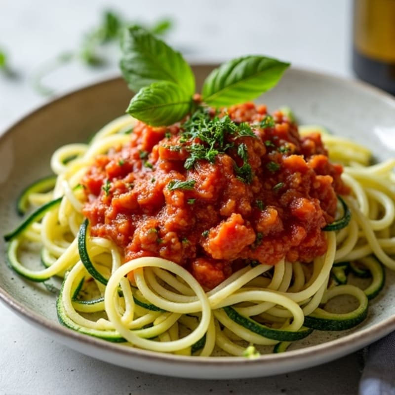 Lean Turkey and Zucchini Noodle Bolognese