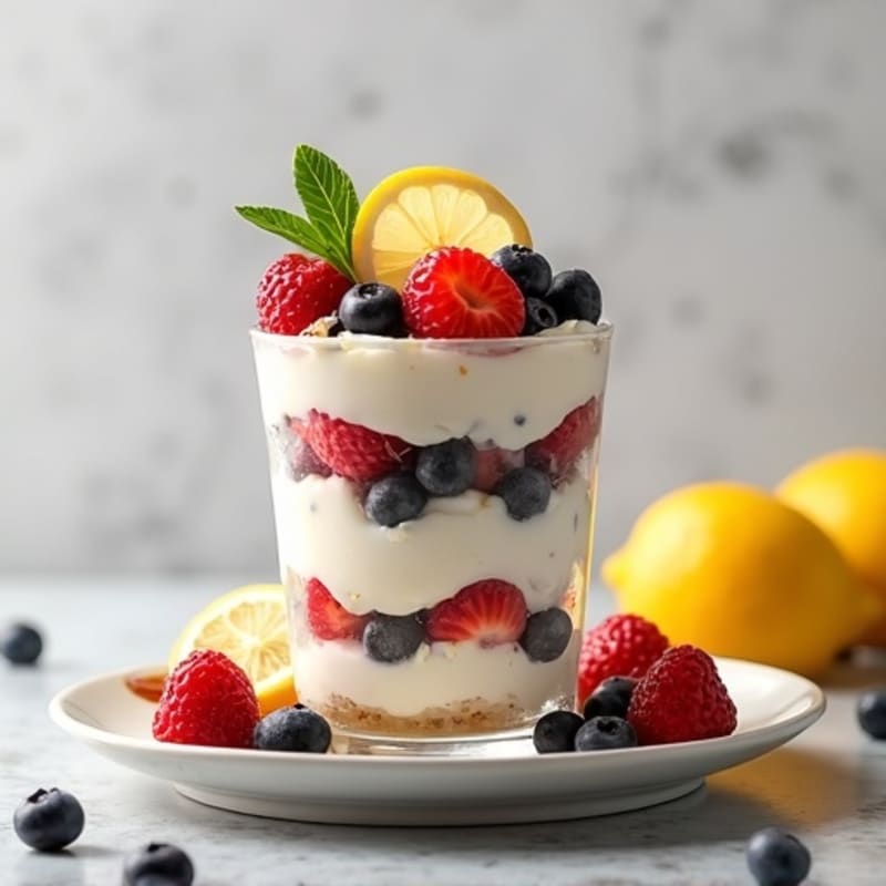 Lemon Berry Protein Cheesecake Parfait