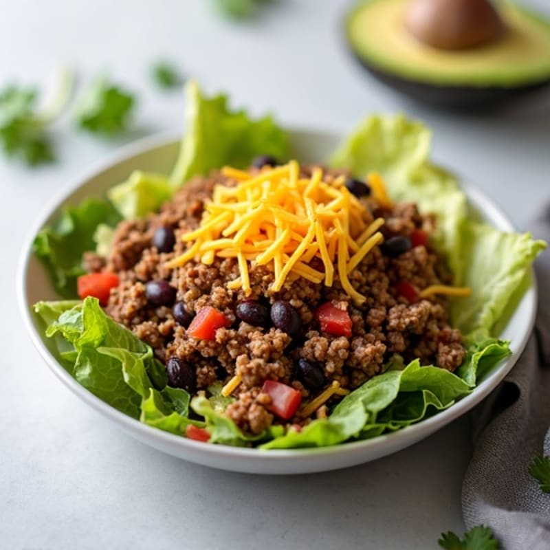 Crispy Ground Beef Taco Salad with Black Beans