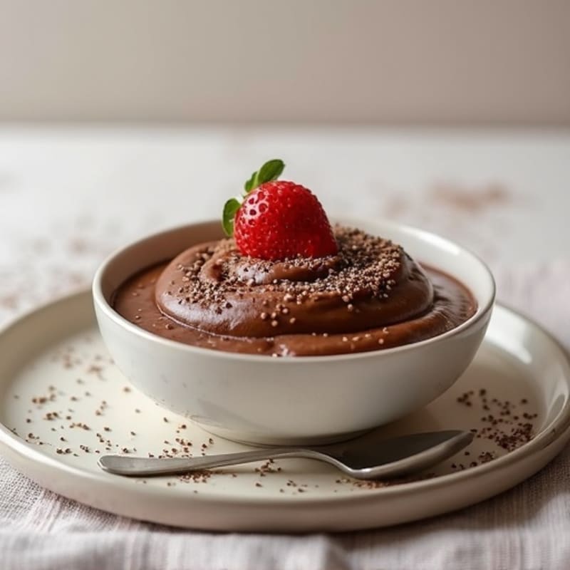Silky Chocolate Protein Pudding with Chia Seeds