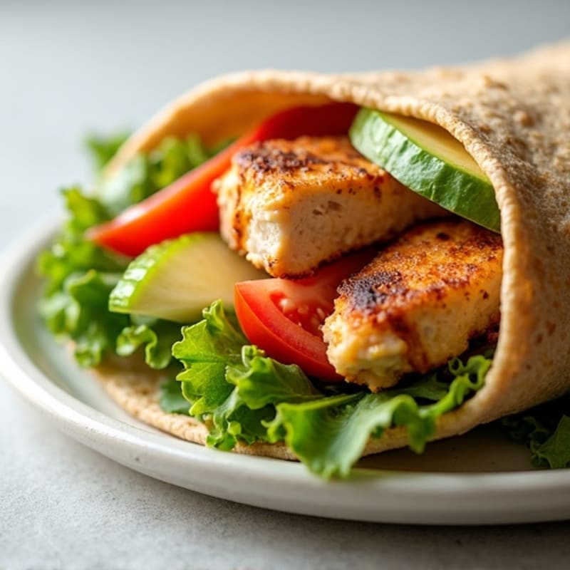 Crispy Grilled Chicken and Fresh Veggie Wrap