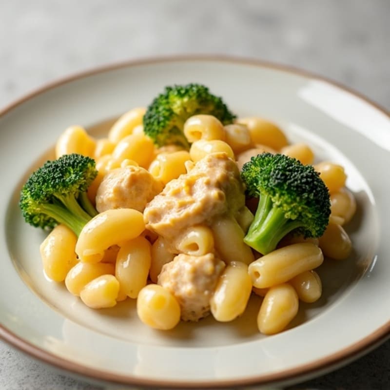 Creamy Chicken Mac and Cheese with Broccoli