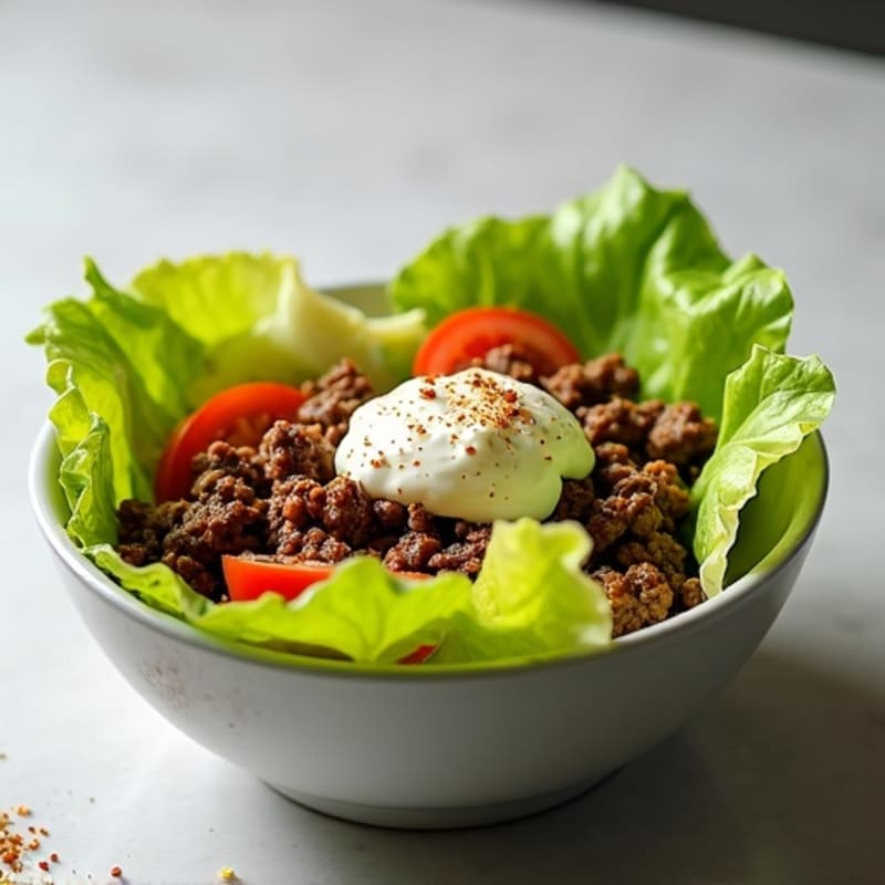 Lettuce-Wrapped Ground Beef Bowl with Special Sauce