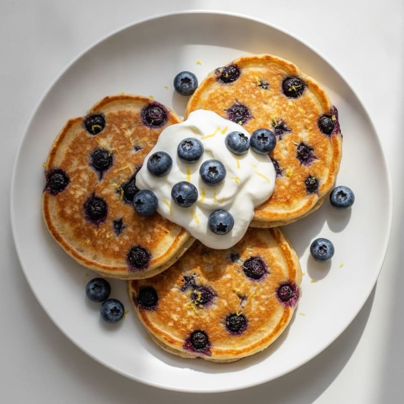 Blueberry Ricotta Pancakes with Lemon Zest