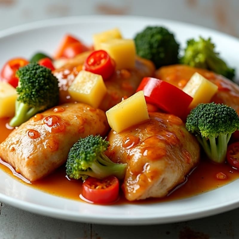 Sheet Pan Sweet and Sour Chicken and Roasted Vegetables