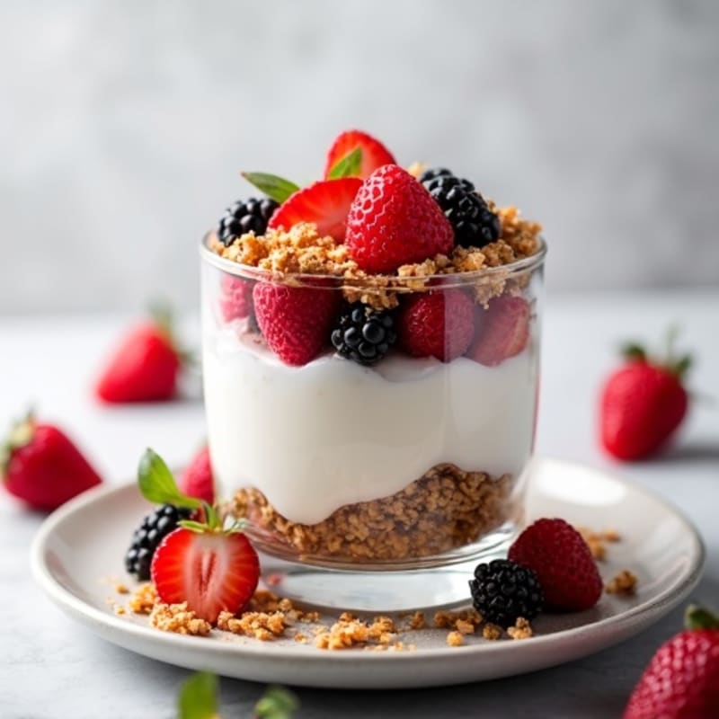 Greek Yogurt Protein Parfait with Mixed Berries