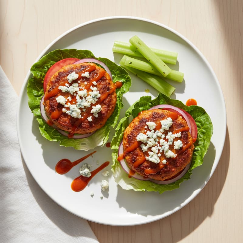 Crispy Buffalo Blue Cheese Burgers