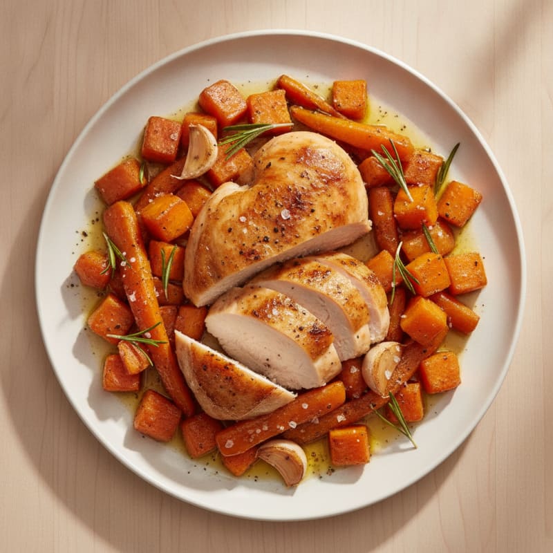 Garlic Herb Roasted Chicken with Root Vegetables