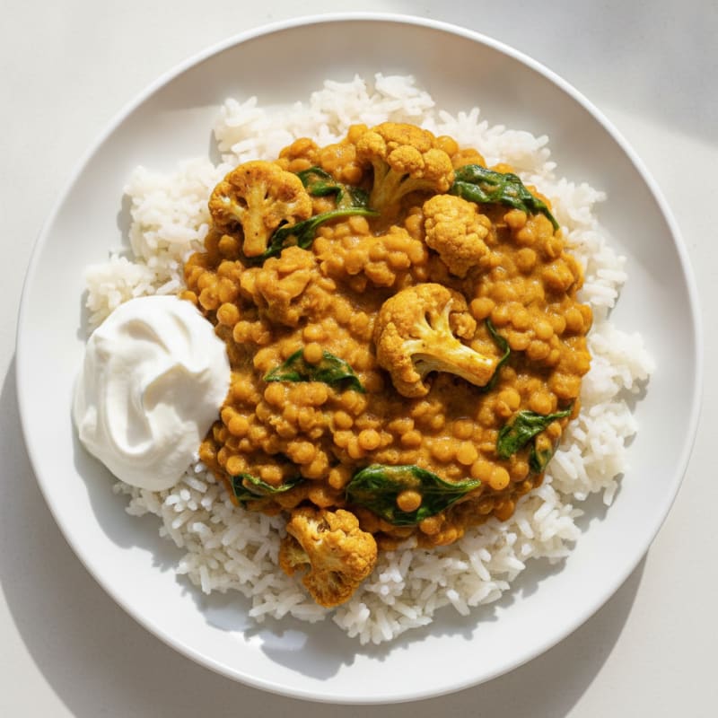 Lentil and Vegetable Curry with Basmati Rice