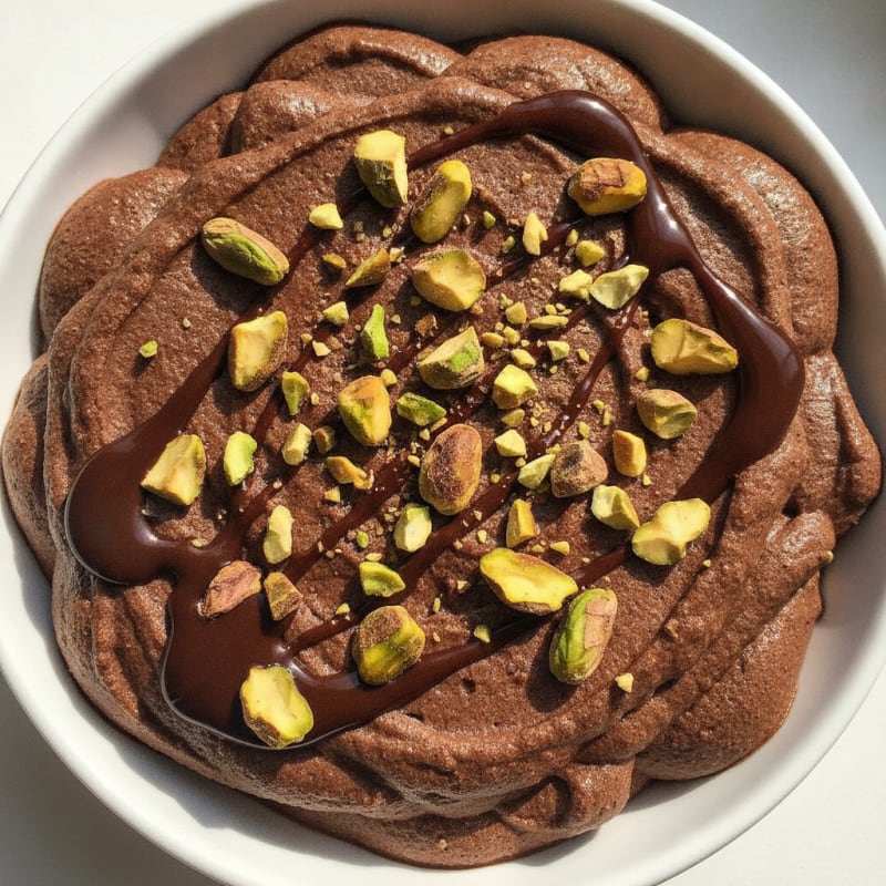 Protein-Rich Cottage Cheese Mousse with Cocoa and Toasted Pistachios