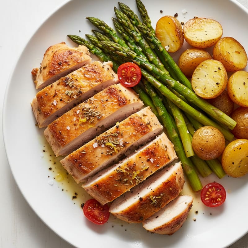 Crispy Lemon-Herb Roasted Chicken Breast
