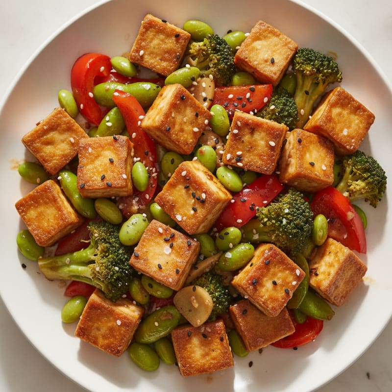 Sesame Tofu and Vegetable Stir-Fry