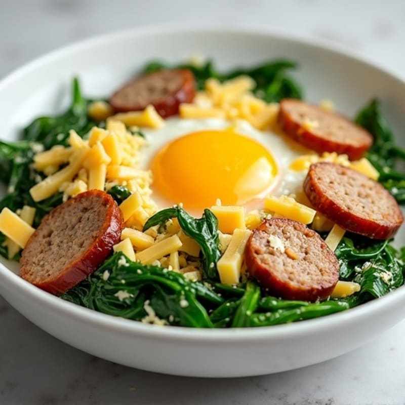 Egg White Scramble with Spinach and Turkey Sausage