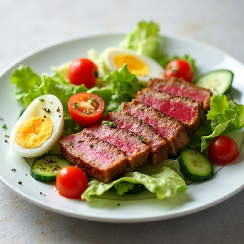 Seared Tuna Salad with Crisp Romaine and Lemon Vinaigrette