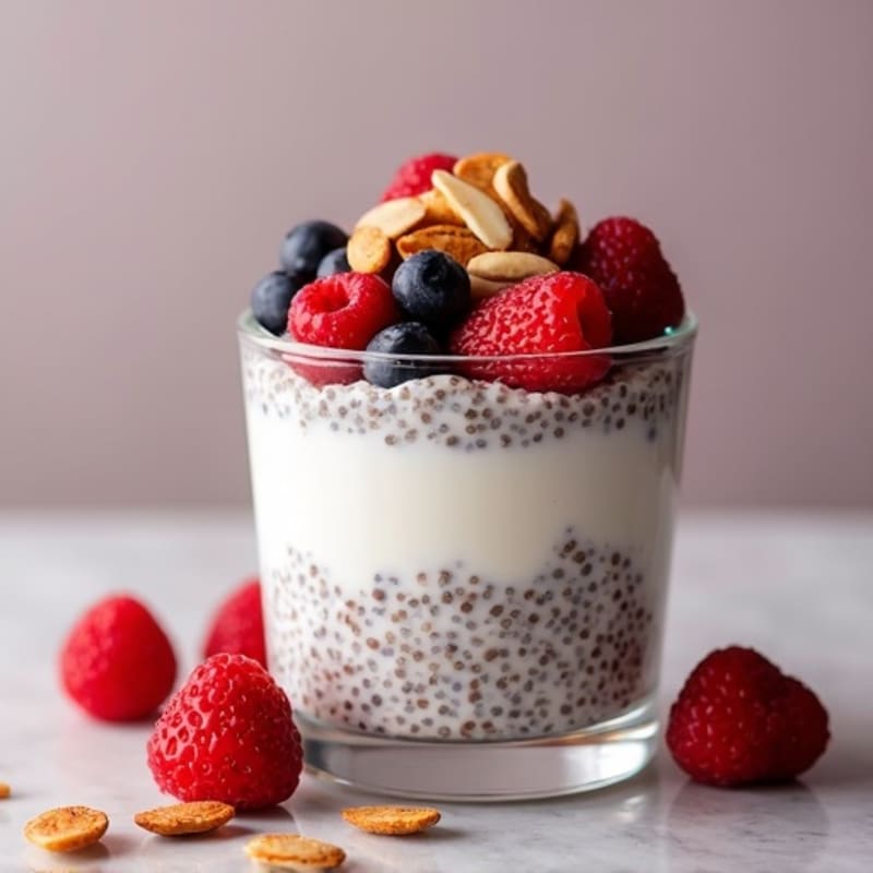 Creamy Overnight Chia Pudding with Fresh Berries and Toasted Nuts