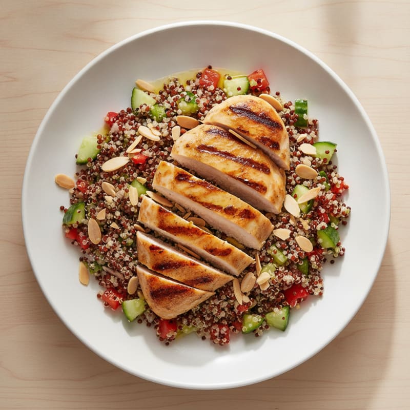 Grilled Chicken Breast with Crunchy Quinoa Salad