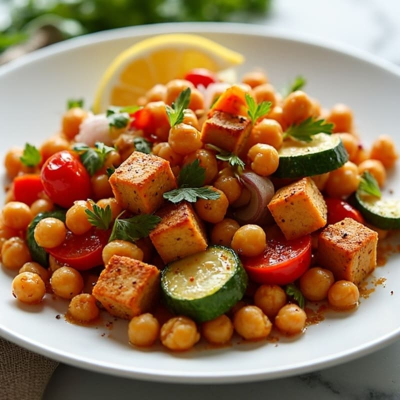 Sheet Pan Roasted Vegetables with Crispy Chickpeas and Tofu