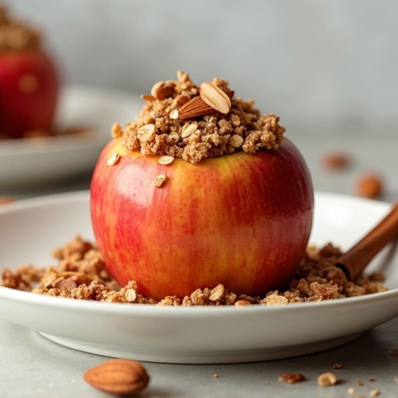 Baked Cinnamon Apples with Crispy Nut Crumble