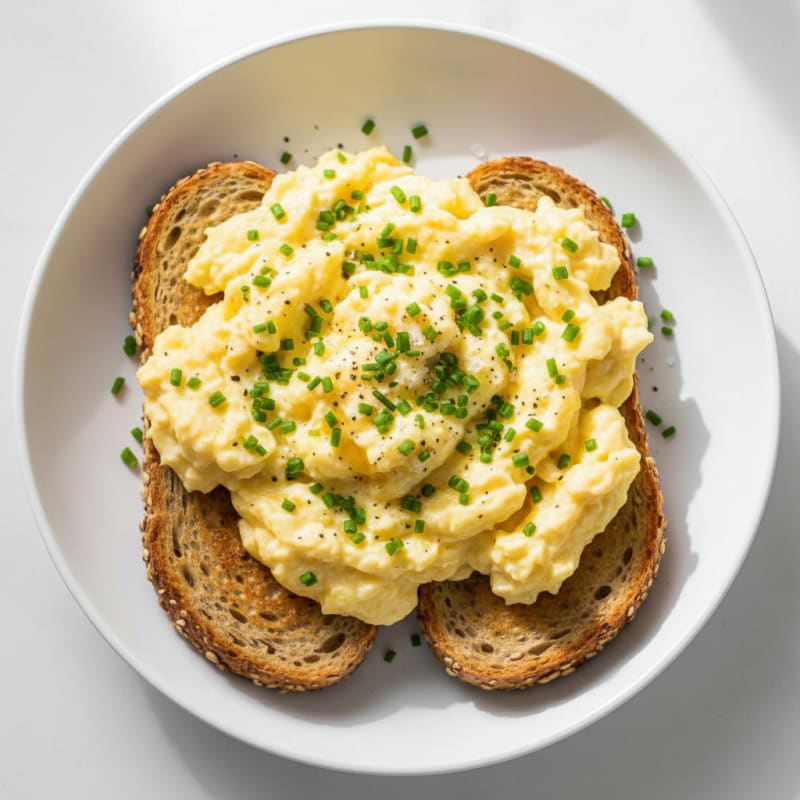 Fluffy Scrambled Eggs with Chives