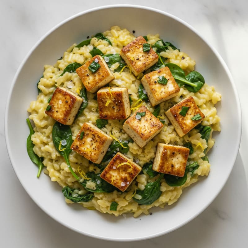 Wild Garlic Tofu Lemon Risotto