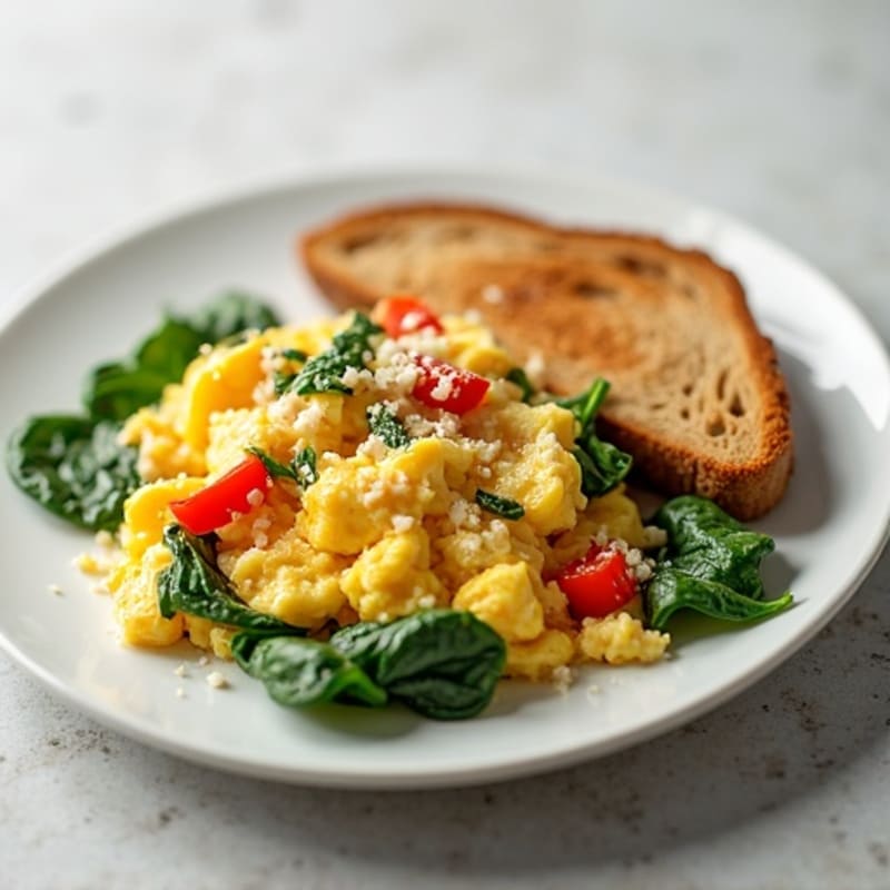 Egg White and Turkey Spinach Scramble