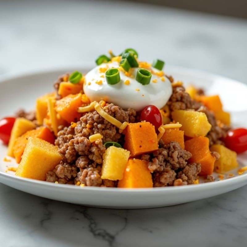 Egg and Sweet Potato Scramble with Greek Yogurt