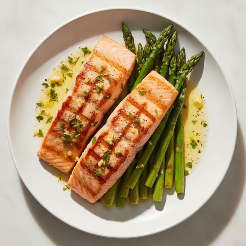 Lemon-Herb Grilled Salmon with Asparagus