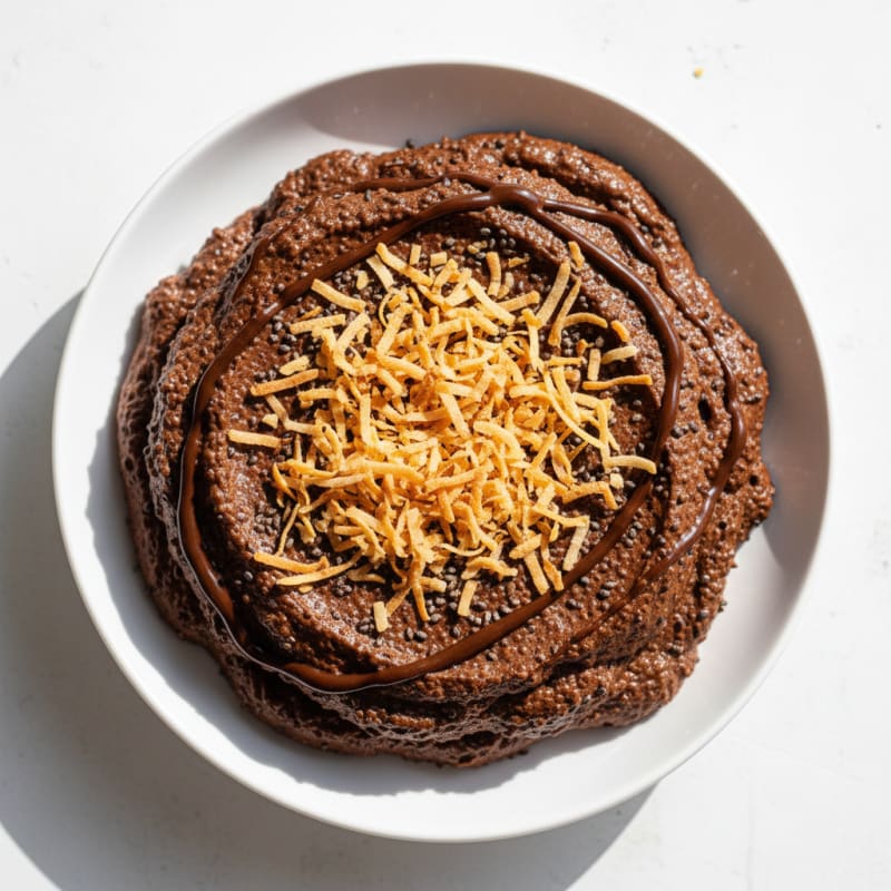 Silky Chocolate Protein Pudding with Toasted Coconut