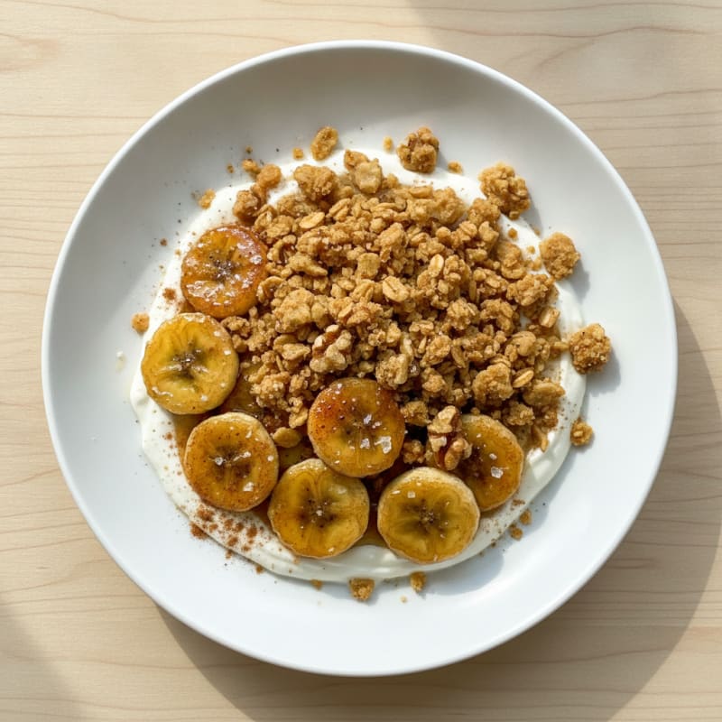 Caramelized Banana Crumble with Vanilla Bean
