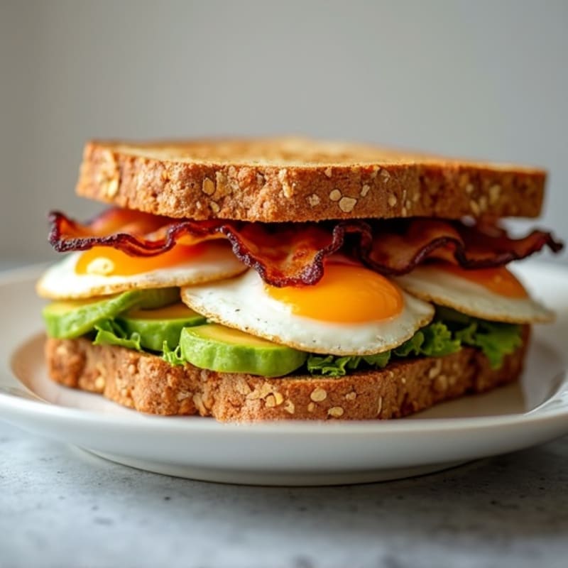 Crispy Turkey Bacon and Creamy Avocado Whole Grain Sandwich