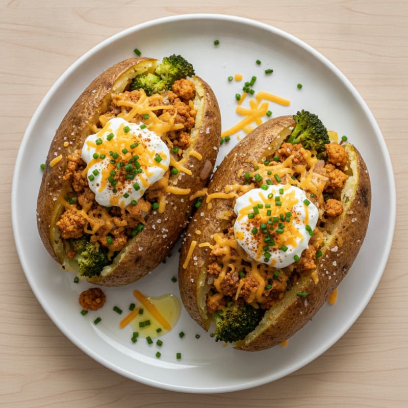 Loaded Baked Potatoes with Savory Toppings