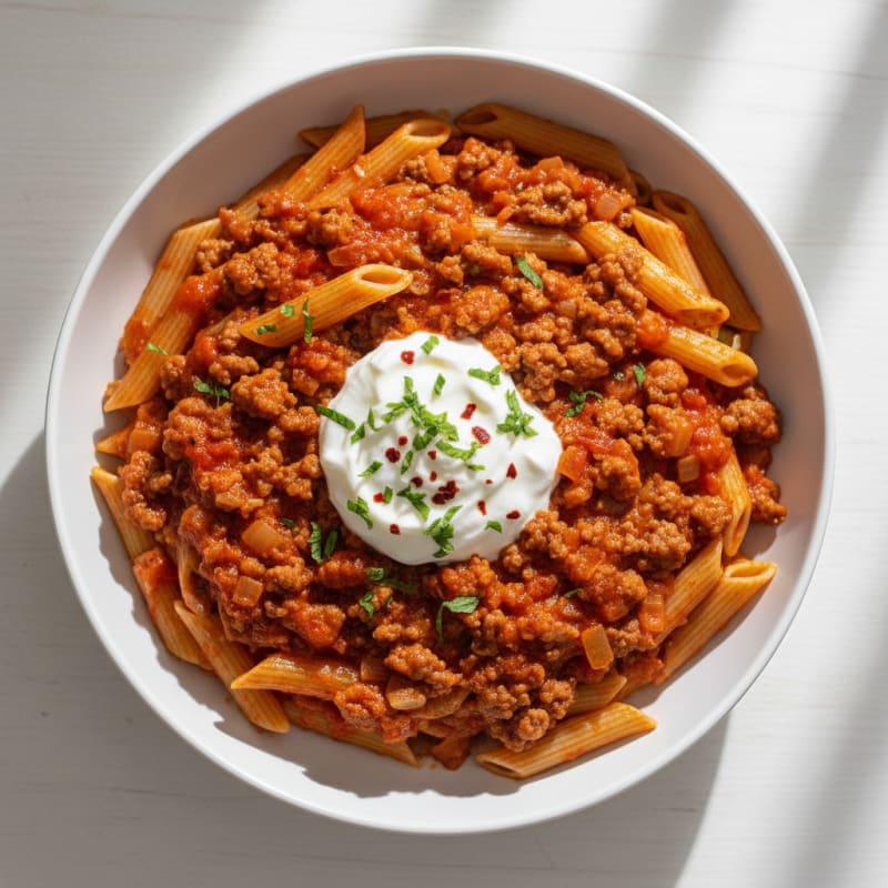 Turkish Beef and Tomato Pasta