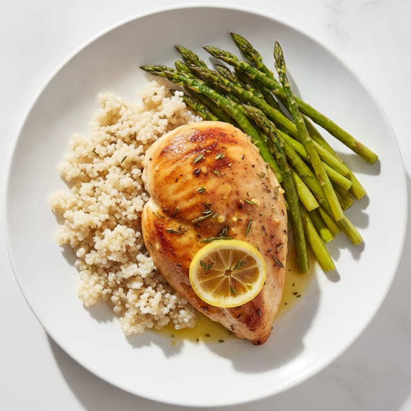 Lemon Herb Roasted Chicken with Asparagus